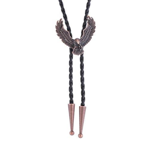 Image of HUABOLA CALYN Bolo Tie for Men Women, Native American Turquoise /Longhorn Bull /Eagle /Horse Bolo ties,Western Tie Costume