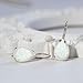 925 Sterling Silver Opal Teardrop Earrings – Small Dainty October Birthstone Earrings for Women - Silver Dangle Earrings