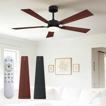 DecorYc 52" Smart LowProfile FanLight, Silent Remote, 5Blade 3CCT Dim