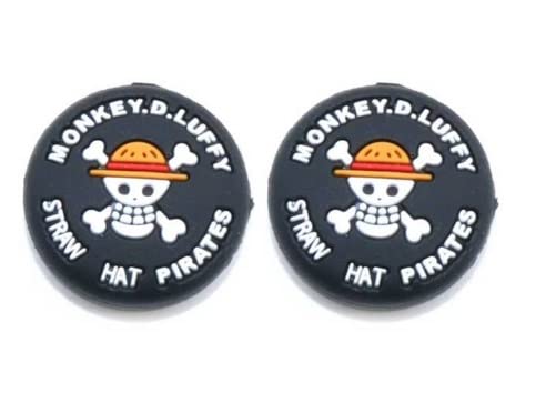 PARTS4UPack of 2 Silicone Analog Thumb Grip Joystick Cap Skin Cover For PS5 PS4 Xbox Controller Console ( Monkey D Luffy )