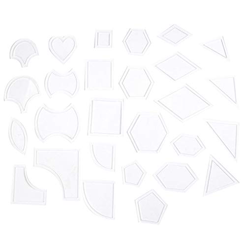 PRENKIN 27 Set Misto Trapunta Modelli riutilizzabili Acrilico Trasparente Modello Supplies Stencil Patchwork Styling Quilting Cucire