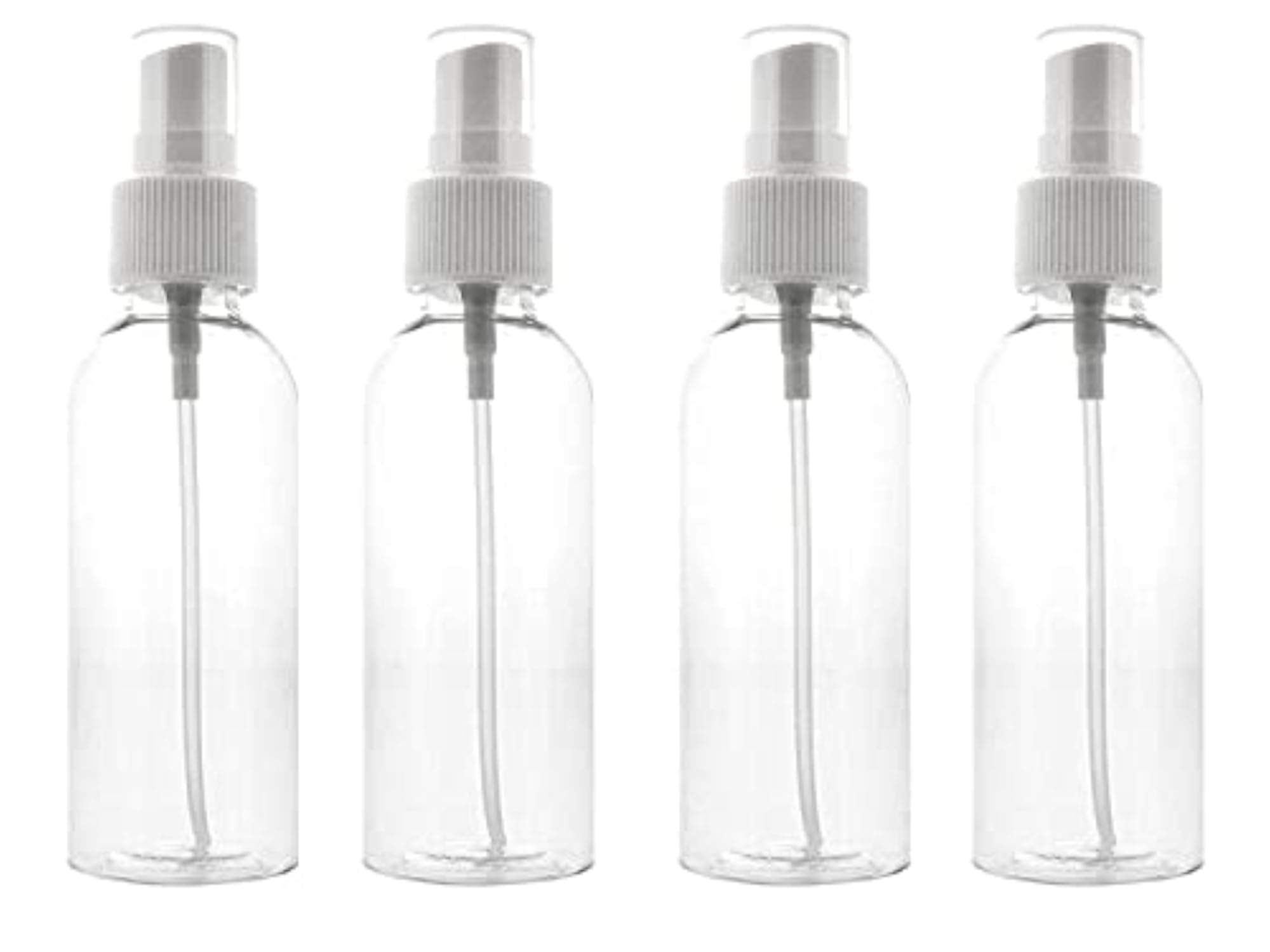 SVS Empty Plastic Transparent Refillable Fine Mist Spray Bottle, Pack of 4