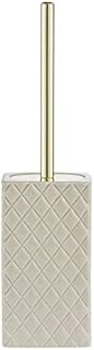 Lene Bjerre Portia Stylish Toilet Cleaning Brush - Harlequin Patterned Toilet Brush - Square Shaped Essential Bathroom Accessory - Metal Finished Handle - Useful Bathroom Decor - Charcoal Grey