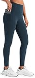 JOYSPELS Womens Fleece Lined Thermal Leggings High Waist Winter Warm Thick Gym Workout Running Yoga Pants for Women with Pockets BlackishGreen S