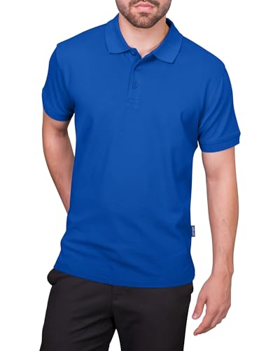 HRM Herren Heavy Polo, royalblau, Gr. L I Premium Polo Shirt Herren aus 100% Baumwolle I Basic Polohemd bis 60°C waschba...