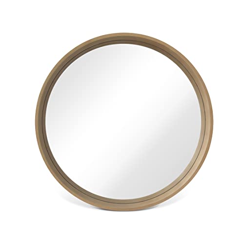 Wallbeyond Round Wood Mirror 24 Inch Circle Wall Mirror For Bathroom Round Wall Mirror For Wall Decor, Vanity, Entryway Living Room (Natural) #TOP1