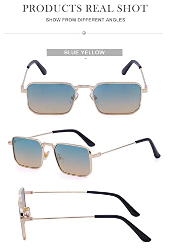 XINXIN Square Punk Men's Sunglasses Outdoor Vacation Beach Decoration Glasses (Color : E, Size : Medium)4