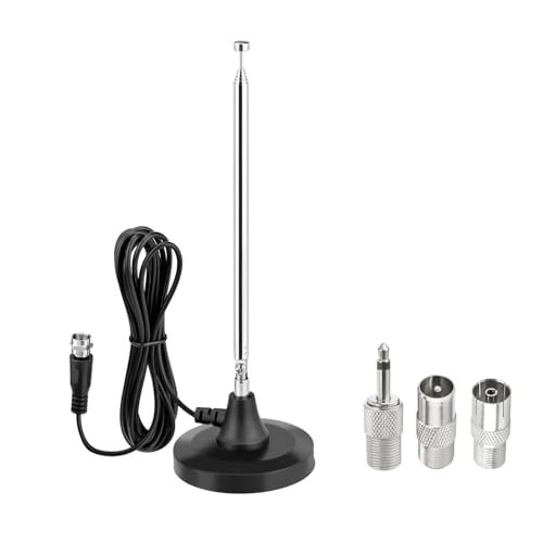 SUPERBAT Strong Magnetic Base Portable Telescopic FM Radio Antenna with 10ft Extension Cable for Yamaha Marantz Pioneer Onkyo Sherwood FM Radio Tuner AV Audio Bluetooth Home Theater Stereo Receiver