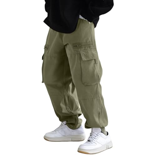 Pantalon cargo homme coupe droite vintage avec multi-poches en coton résistant