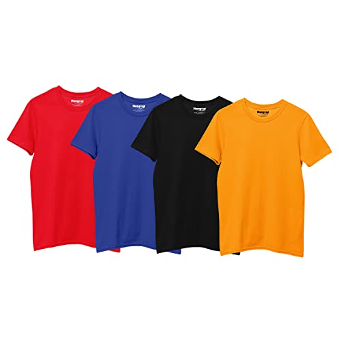 Image of Hangout Hub HH87 Tshirt for Boy's | Regular Fit | Super Combed Cotton Kids T-Shirt | Solid Plain Tees | Round Neck T Shirt | Half Sleeves |Pack of 2 | 3 | 4 | 5 |6