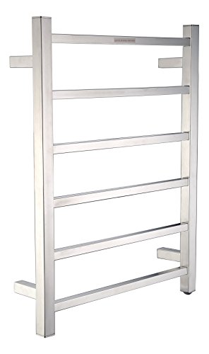 ANZZI Charles 6-Bar Wall Mount Brushed Nickel Towel Warmer | Energy Efficient 68W Electric Plug in Heated Towel Rack for Bathroom | Stainless Steel Towel Heater Rail Quick Towel Dryer | TW-AZ014BN