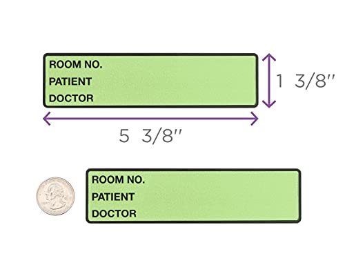Image of Carstens Patient I.D. Adhesive Medical Chart Labels for 1.5 inch - 4 inch Ring Binder Spines - Pre-Printed Sticker Labels (Room No. / Patient /Doctor), 5 3 /8 inch x 1 3 /8 inch, Lime, Roll of 200