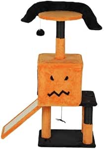 39.4 Halloween Cat Tree, Cat Tower Cat Tree For Indoor Cats With Spacious Cat Condo, Sisal Scratching Posts, Hanging Toys, Orange  Black main image 0
