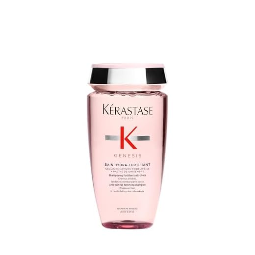Kérastase Shampoo Genesis Bain Hydra-Fortifiant, Cabelos com queda, Cabelos finos, Prevenção da queda, Flor de Edelweiss, Raiz de gengibre, 250 ml