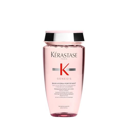 Kérastase Genesis Bain Hydra-Fortifiant Shampoo, Tratamento Fortificante Antiqueda por Quebra para Cabelos Finos e Oleosos, com Flor de Edelweiss e Raiz de Gengibre, 250ml
