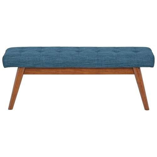 Amazon Basics Modern Haraden Upholstered Button-Tufted Bench, Blue, 16 x 44 x 17 in by Amazon Basics - Image 5