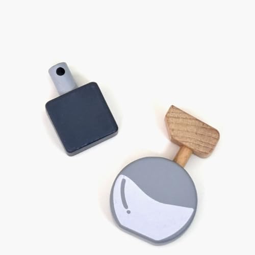 Image of Wudly Wooden Barber Shaving Kit Toy for Kids | Pretend Play Salon & Grooming Set with Scissors, Razor, Comb, Hair Dryer & Bag | Montessori Role Play Educational Toy for Boys & Girls (3+ Years)