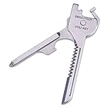 QinMMSPORTS Stainless Opener Tool in1 6 Multi EDC Utili-Key Keyring Screwdriver Keychain Tools & Home Improvement Vacuum Clothing Bags (Silver, One Size)