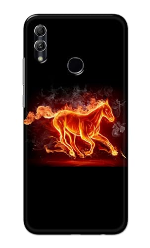 Image of PRINTFIDAA Printed Hard Back Cover Case for Huawei P Smart 2019 | Honor 10 Lite Back Cover (Fiery Horse) -112