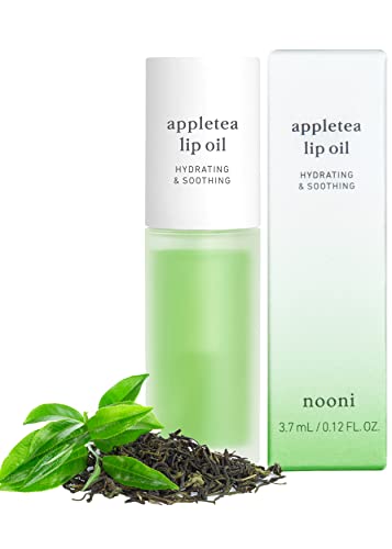 Nooni Korean Lip Oil - Appletea | With Apple Seed Oil, Lip Stain, Moisturizing, Glowing, Revitalizing, And Tinting For Dry Lips With Green Tea Extract, 0.12 Fl Oz (Clear) #TOP12