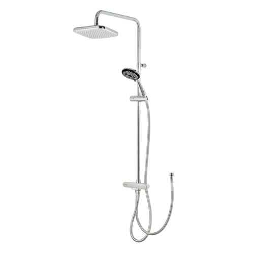 Triton Showers | DuoSwitch® Shower Kit | SILVER | CHROME | Universal Shower Kit | Rainfall Shower Head | Shower Hose and Head | Shower Accessories | Shower Rail | Works with Electric and Mixer Showers