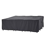 244cm x 162cm x 80cm (L x B x H) Schutzhülle für Gartentisch / Gartentisch mit Stühlen Möbelset. Jeder Bezug wird mit einem Aufbewahrungsbeutel geliefert! Hinweis: Die Abdeckung ist abhängig von der Größe der Möbel, insbesondere von der Form und Tiefe der Stühle. Bitte messen Sie sorgfältig vor dem Kauf.