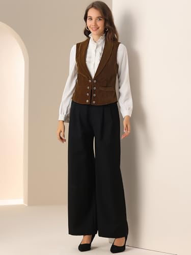Chaleco de terciopelo para mujer casual con botones sin mangas 2