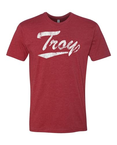 Troy University Apparel Trojans Shirt Premium Super Soft Heather Cardinal Red T Shirt Comfy Tee for Men and Women (Large)