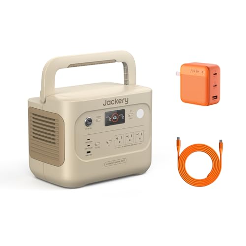 Jackery Explorer 1000 v2 Portable Power Station with 102W Fast Charger, 1070Wh LiFePO4 Battery, 1500W AC Output, 1 Hr Fast Charge, for Camping, Travel, Emergency (Dune White) E1000v2+102W Fa