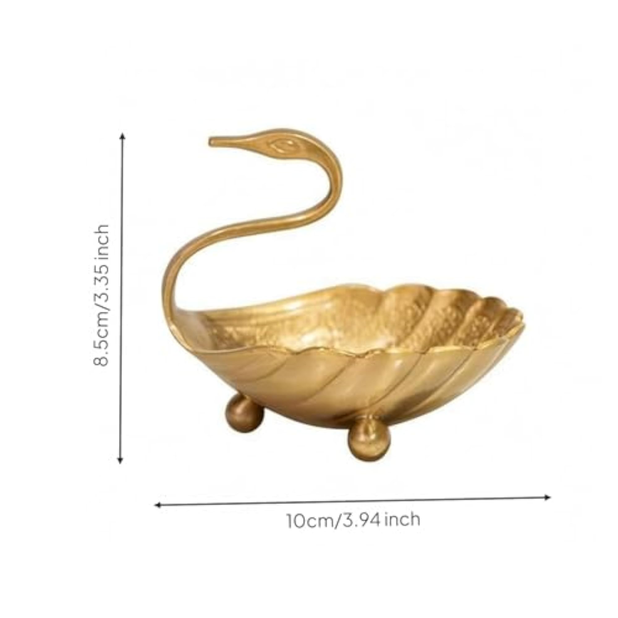 Scalloped Swan Tray Curved Neck Handle