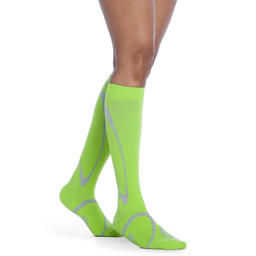 Image of Sigvaris Men's & Women's Motion High Tech Closed Toe Calf High Medical Compression Unisex Socks 20-30mmHg