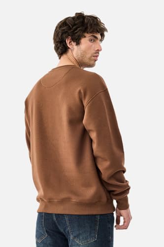 Image of SNITCH Men's Sweatshirt | Travel Graphic Print Crew Neck Full Sleeve Pullover | Premium Cotton Blend Oversized Fit Winter & Casual Wear for Men