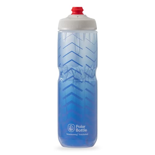 Polar Bottle Breakaway Insulated Bike Water Bottle - BPA Free, Cycling & Sports Squeeze Bottle (Bolt - Blue & Silver, 24 oz)