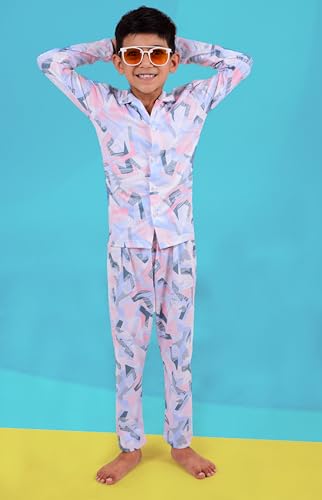 Image of 3BROS Kid's Pure Cotton Full Sleeves Night Suit /Dress for Boys /Girls Full Pajama & Top Sleep Suit Combo Set
