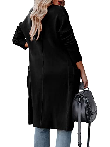 kinstell Women's Casual Long Sleeve Open Front Knit Draped Long Cardigan Jackets Sweater Coat with Pockets2