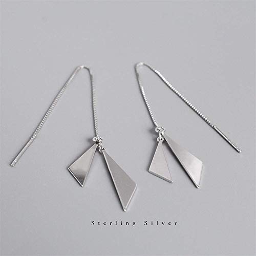 Pendientes de plata 925 con flecos de diamantes largos y elegantes para mujer 5