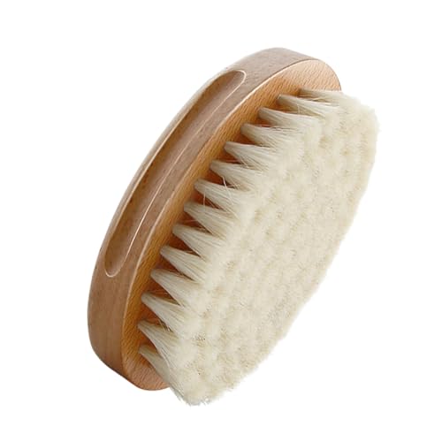 JEWEDECO Cepillo de Lana Ovalado para Suave y Natural Masajeador de Cabelludo Peine de Ducha Multifunción para Recién Nacido Limpieza de Cabello y Exfoliación Delicada