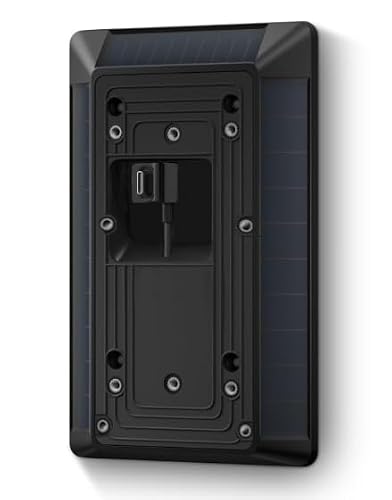 Dosili Ładowarka solarna kompatybilna z dzwonkiem do drzwi Ring Battery, port USB-C Video Doorbell, wersja 2024, czarna