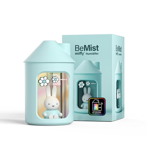 Mipow X Miffy Double Spray Humidifier 2.0 Smart App-Control RGB LED, Mini Cute Humidifier with Night Light, 500ml...