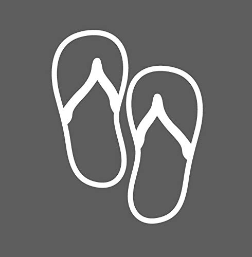 CRDesign FLIP Flops - Sandals Hawaii Salt Island Beach Life Fishing Vacation Decal Sticker Girl for Truck Car SUV Laptop (5