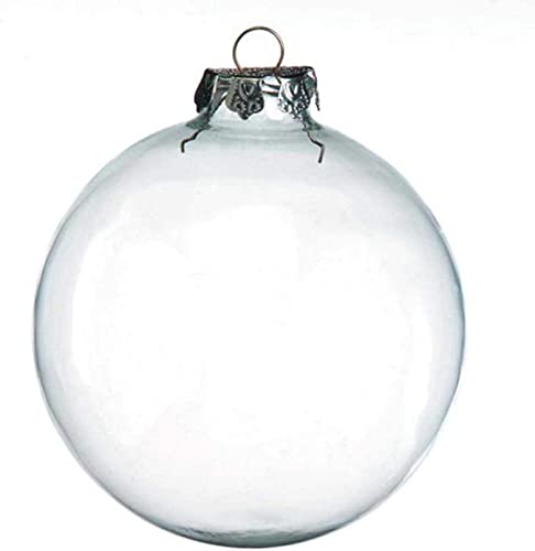 Tassel Depot Clear Glass Round Heavy Duty Fillable Ornaments, 100 mm - 1 Pack