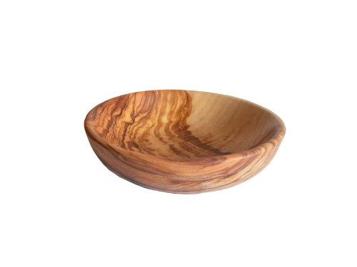 Cuenco de madera de olivo, hecho a mano, 100% madera de olivo española, diámetro aprox. 12 cm