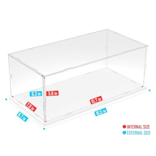 Image of Choowin Acrylic Display Case for Lego Porsche 911 10295 for Lego Camaro 10304 10337 42176 for Lego Car Display Thickened Clear Acrylic Display Cases for Collectibles Assemble Dustproof(White Base)