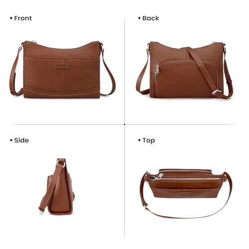 befen Genuine Leather Crossbody Bags for Women, Womens Small Purse with Built in RFID Blocking Wallet Anti-Theft Handbags 6