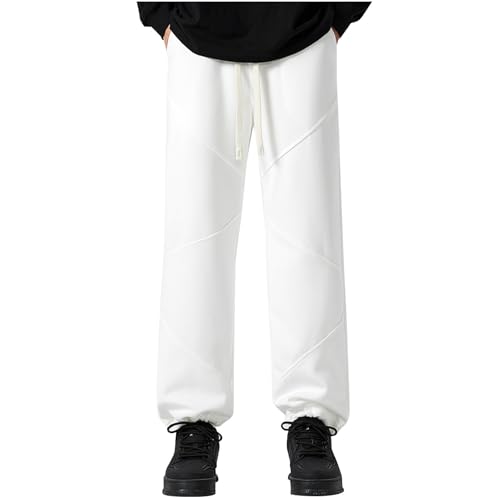 Pantalon de jogging large homme gris chaud en coton coupe baggy