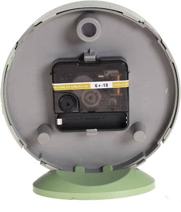 Image of Multi color digit, green frame round Plastic Case Value Added Round Analogue Wall & Table Clock