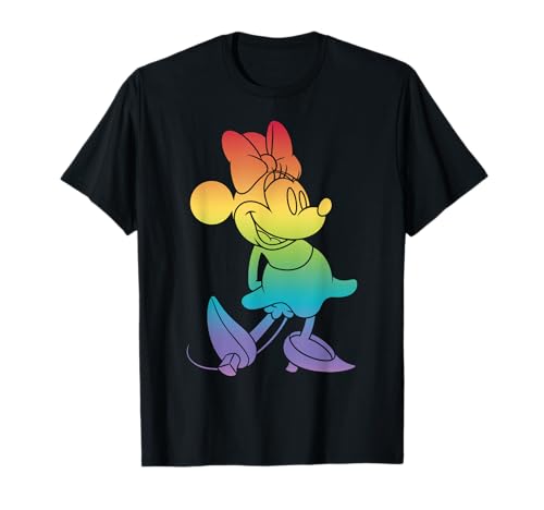 T-shirt Minnie Mouse Disney arc-en-ciel anti-décoloration confortable
