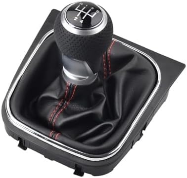 Mthxzy Gear Shift Knob Assembly 6 Speed Shift Knob Boot Kit, for Golf 5 Mk5 Mk6 R32 GTD GTI 2004-2009, for Scirocco(Black 5 Speed)