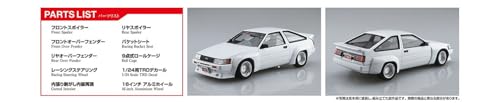 Aoshima Toyota TRD AE86 Corolla Levin ’83 1:24 Model Kit miniatura 6