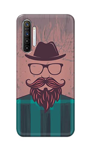 Image of PRINTFIDAA Man Icon with Beard Shirt Hipster Printed Designer Hard Case for Realme XT /Realme X2 Back Cover -(e) RPM1001